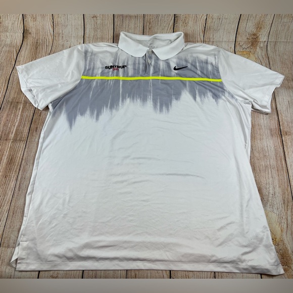 Mens Nike Dri Fit Standard Polo Shirt White Kia Suntrup Size 2XL - Picture 1 of 7